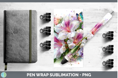 Azalea Pen Wrap Flowers 01 Rainbow Summer Sublimation Pen De