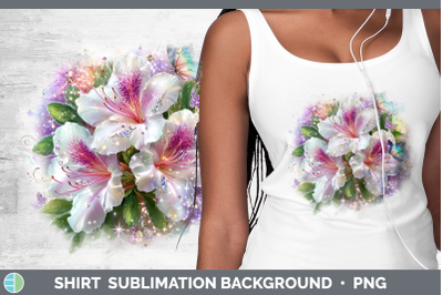 Azalea Shirt Flowers 01 Rainbow Summer Sublimation Backgroun