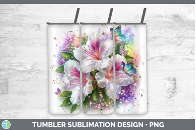 Azalea Tumbler Flowers 01 Rainbow Summer Sublimation 20 oz S