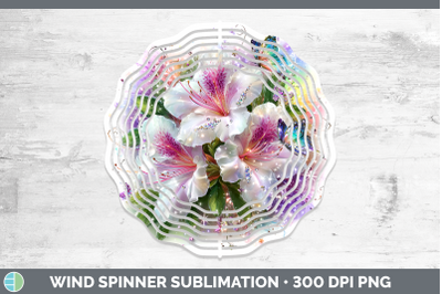 Azalea Wind Spinner Flowers 01 Rainbow Summer Sublimation Sp