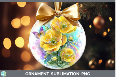 Buttercup Ornament Flowers 01 Rainbow Summer Sublimation Bau