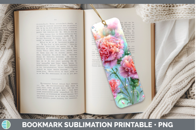 Carnation Bookmark Flowers 01 Rainbow Summer Sublimation Pri