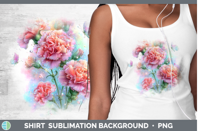 Carnation Shirt Flowers 01 Rainbow Summer Sublimation Backgr