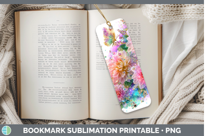 Chrysanthemum Bookmark Flowers 01 Rainbow Summer Sublimation
