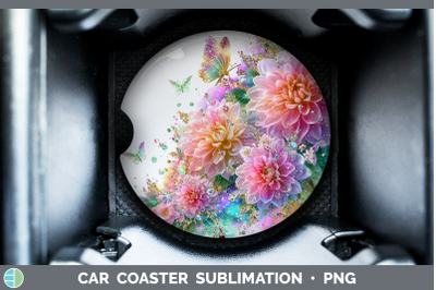 Chrysanthemum Car Coaster Flowers 01 Rainbow Summer Sublimat