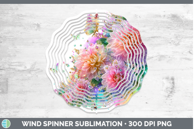 Chrysanthemum Wind Spinner Flowers 01 Rainbow Summer Sublima