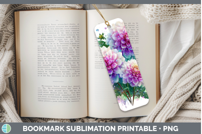 Dahlia Bookmark Flowers 01 Rainbow Summer Sublimation Printa