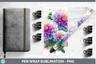 Dahlia Pen Wrap Flowers 01 Rainbow Summer Sublimation Pen De