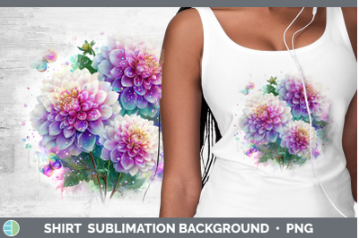 Dahlia Shirt Flowers 01 Rainbow Summer Sublimation Backgroun