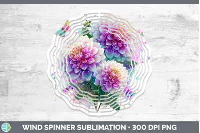Dahlia Wind Spinner Flowers 01 Rainbow Summer Sublimation Sp