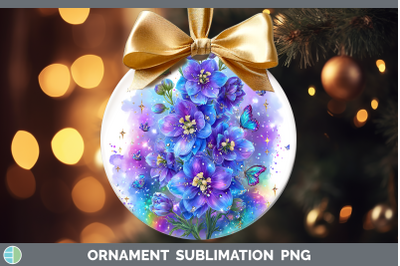 Delphinium Ornament Flowers 01 Rainbow Summer Sublimation Ba