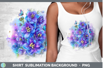 Delphinium Shirt Flowers 01 Rainbow Summer Sublimation Backg