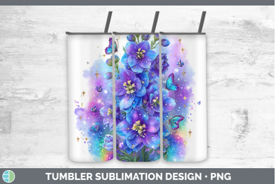 Delphinium Tumbler Flowers 01 Rainbow Summer Sublimation 20