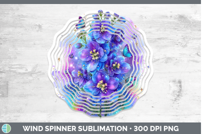 Delphinium Wind Spinner Flowers 01 Rainbow Summer Sublimatio