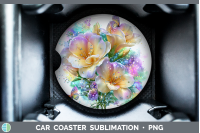 Freesia Car Coaster Flowers 01 Rainbow Summer Sublimation Dr