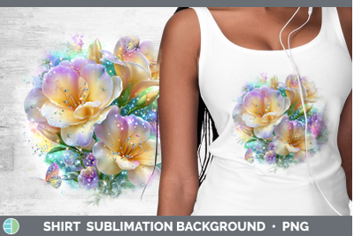 Freesia Shirt Flowers 01 Rainbow Summer Sublimation Backgrou