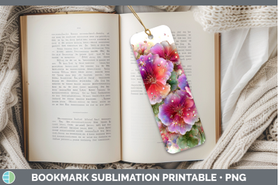 Geranium Bookmark Flowers 01 Rainbow Summer Sublimation Prin