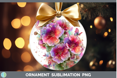 Geranium Ornament Flowers 01 Rainbow Summer Sublimation Baub