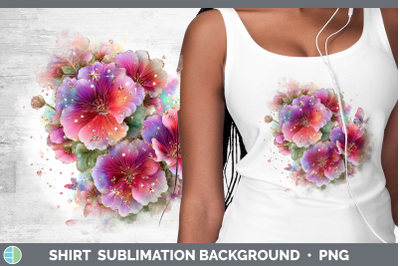 Geranium Shirt Flowers 01 Rainbow Summer Sublimation Backgro