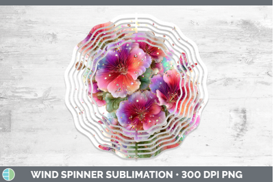 Geranium Wind Spinner Flowers 01 Rainbow Summer Sublimation