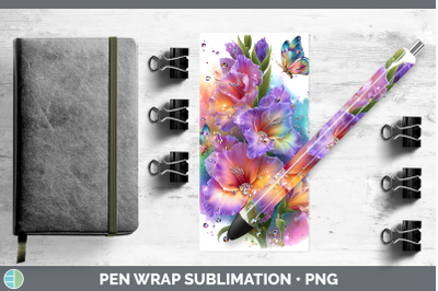 Gladiolus Pen Wrap Flowers 01 Rainbow Summer Sublimation Pen