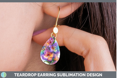 Gladiolus Teardrop Earrings Flowers 01 Rainbow Summer Sublim