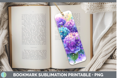 Hydrangea Bookmark Flowers 01 Rainbow Summer Sublimation Pri