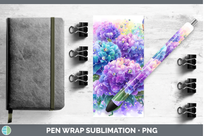 Hydrangea Pen Wrap Flowers 01 Rainbow Summer Sublimation Pen