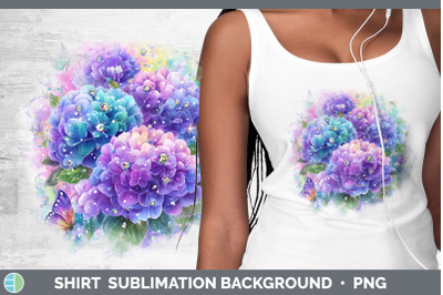 Hydrangea Shirt Flowers 01 Rainbow Summer Sublimation Backgr
