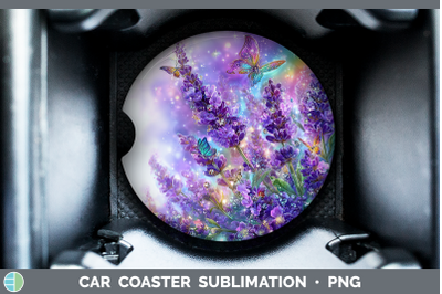 Lavender Car Coaster Flowers 01 Rainbow Summer Sublimation D