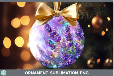 Lavender Ornament Flowers 01 Rainbow Summer Sublimation Baub