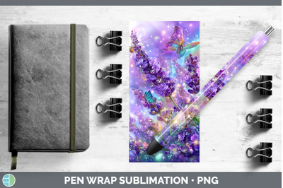 Lavender Pen Wrap Flowers 01 Rainbow Summer Sublimation Pen