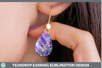 Lavender Teardrop Earrings Flowers 01 Rainbow Summer Sublima
