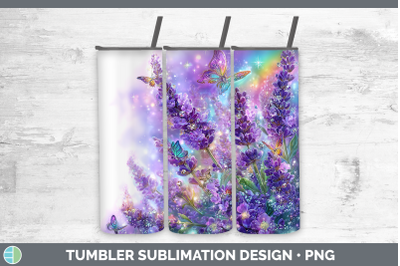 Lavender Tumbler Flowers 01 Rainbow Summer Sublimation 20 oz