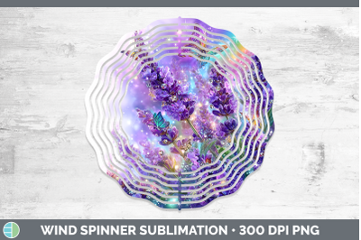 Lavender Wind Spinner Flowers 01 Rainbow Summer Sublimation