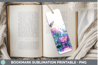 Lotus Bookmark Flowers 01 Rainbow Summer Sublimation Printab