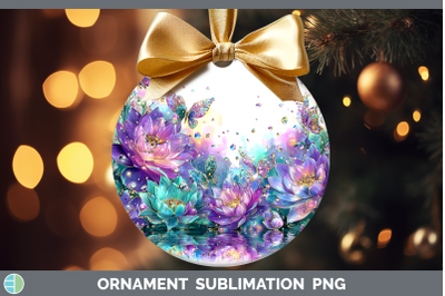 Lotus Ornament Flowers 01 Rainbow Summer Sublimation Bauble