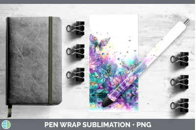 Lotus Pen Wrap Flowers 01 Rainbow Summer Sublimation Pen Des
