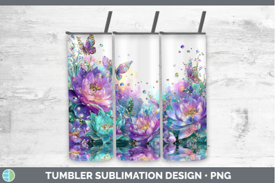 Lotus Tumbler Flowers 01 Rainbow Summer Sublimation 20 oz Sk