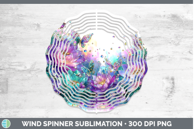 Lotus Wind Spinner Flowers 01 Rainbow Summer Sublimation Spi