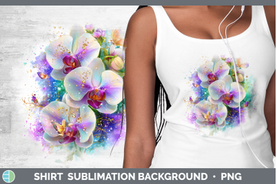 Orchid Shirt Flowers 01 Rainbow Summer Sublimation Backgroun