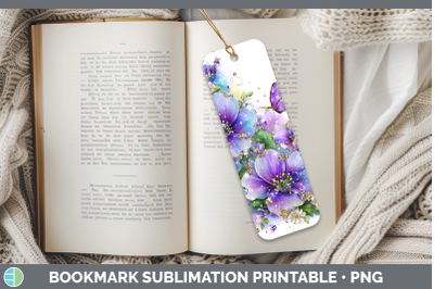 Periwinkle Bookmark Flowers 01 Rainbow Summer Sublimation Pr