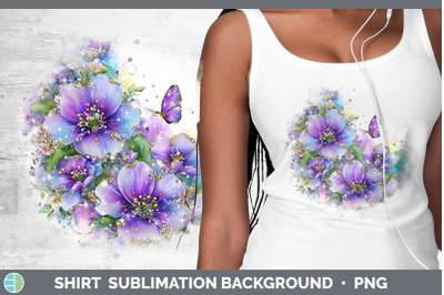 Periwinkle Shirt Flowers 01 Rainbow Summer Sublimation Backg