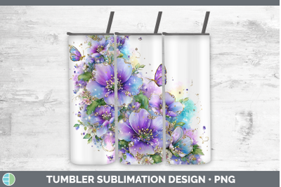 Periwinkle Tumbler Flowers 01 Rainbow Summer Sublimation 20