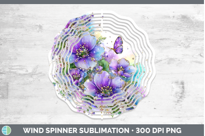 Periwinkle Wind Spinner Flowers 01 Rainbow Summer Sublimatio