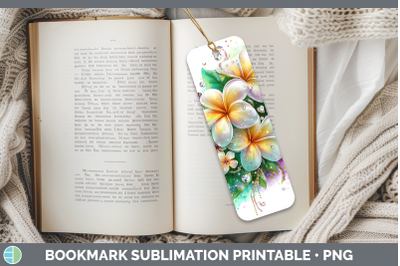 Plumeria Bookmark Flowers 01 Rainbow Summer Sublimation Prin