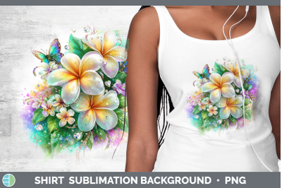 Plumeria Shirt Flowers 01 Rainbow Summer Sublimation Backgro