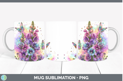 Snapdragon Mug Wrap Flowers 01 Rainbow Summer Sublimation Co