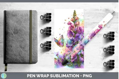 Snapdragon Pen Wrap Flowers 01 Rainbow Summer Sublimation Pe