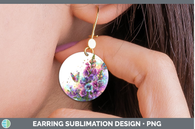 Snapdragon Round Earrings Flowers 01 Rainbow Summer Sublimat